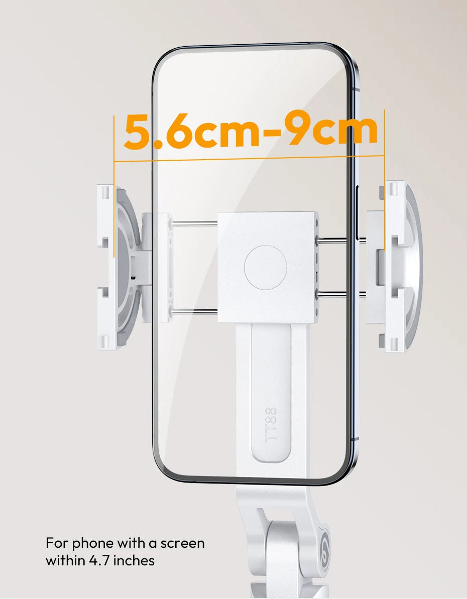 Ulanzi TT88 1.44M Overhead Selfie Stick Phone Tripod with Magnetic Clamp Wireless Remote Extension Tripod for LiveStreaming Vlog